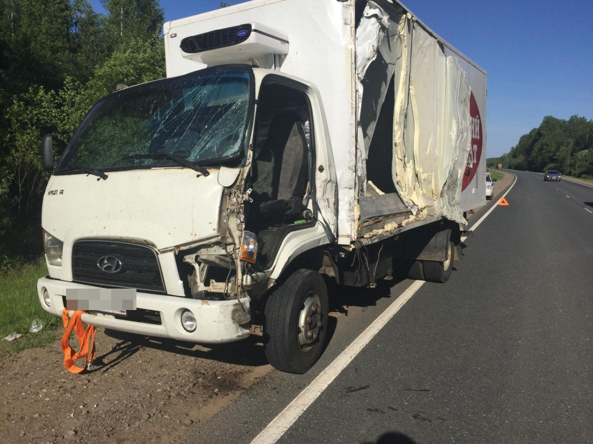 В Тверской области ослепленный солнцем водитель получил травмы в лобовом столкновении грузовиков