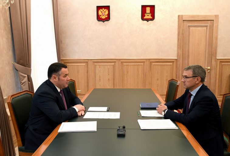 Игорь Руденя провел рабочую встречу с главой Бежецкого района Игорем Павловым