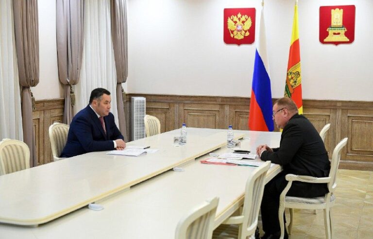 Игорь Руденя провел встречу с главой Калининского района Андреем Зайцевым