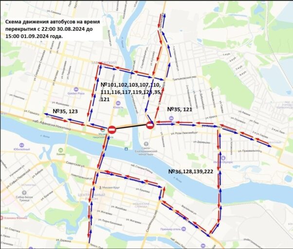 В Твери изменилось движение автобусов в связи с перекрытием моста